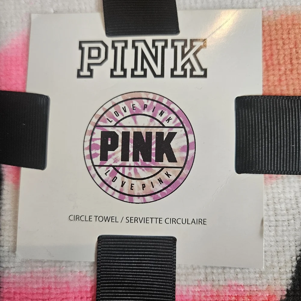 PINK Tie-Dye Circle Beach Towel